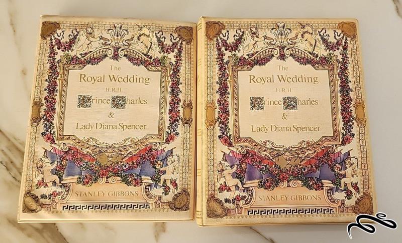 دو البوم مصور خاندان سلطنتی عروسی سلطنتی دایانا اسپنسر پرنس چارلز ثبت در گیبونز