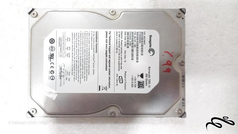 هارد Seagate ST3200820AS 200GB سلامت 99 درصد SATA