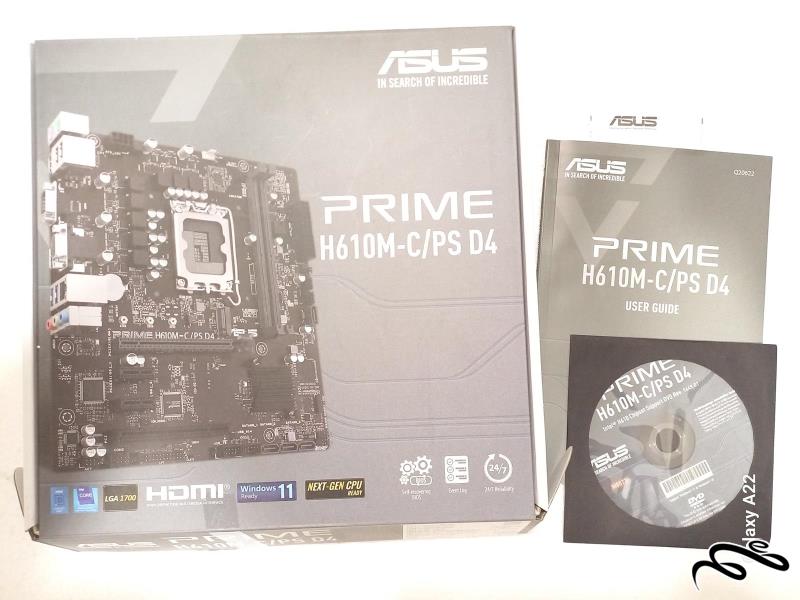 کارتن و دفترچه و دیسک Asus Prime H610M-C/PS D4