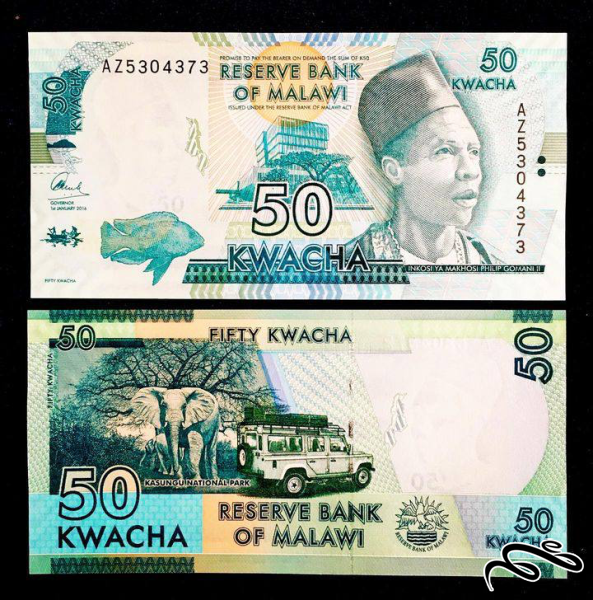 تک برگ بانکی اسکناس ۵۰ کواچا مالاوی
