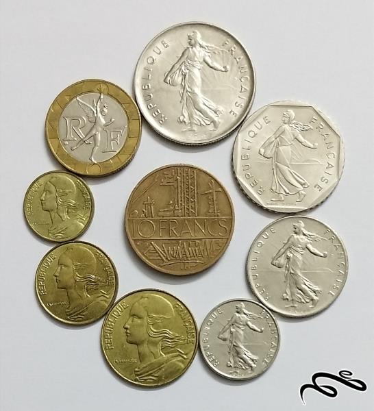 ست کامل سکه های فرانسه