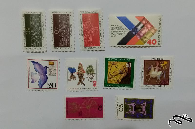 10 عدد تمبر نو و با چسب آلمان (661)