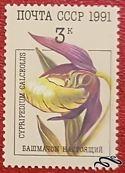تمبر زیبای باارزش قدیمی ۱۹۹۱ شوروی CCCP . گل (۹۲)۱