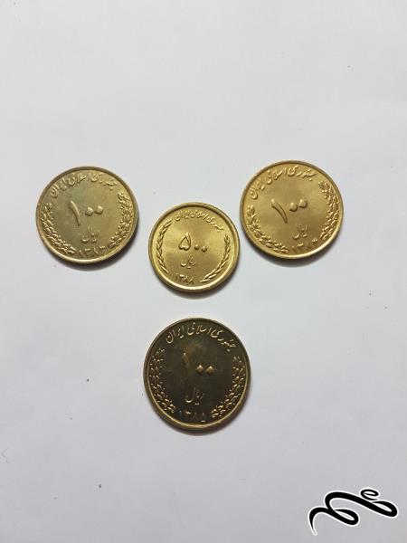 3 قطعه سکه سوپر بانکی 100 ریالی برنز بارگاهی