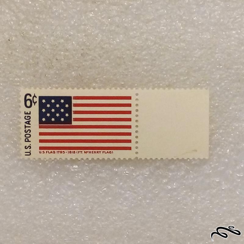 تمبر باارزش قدیمی ۶ سنت امریکا . پرچم (۹۶)۱