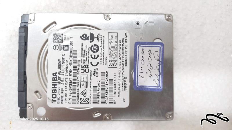 هارد لپ تاپی توشیبا 500GB معیوب سلامت 100%