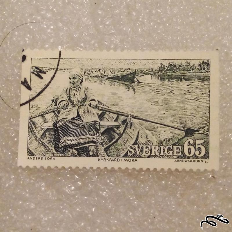 تمبر زیبای باارزش 1982 سوئد . قایق (93)2