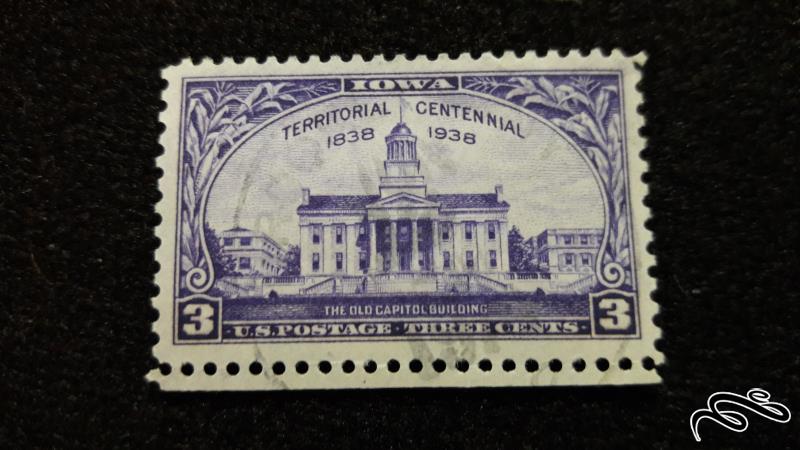 تمبر خارجی قدیمی و کلاسیک کمیاب ایالات متحده آمریکا آیوا 1938