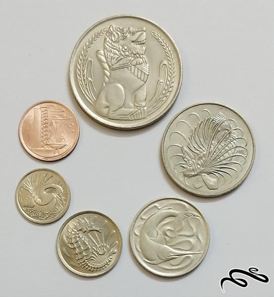 ست کامل سکه های قدیم سنگاپور