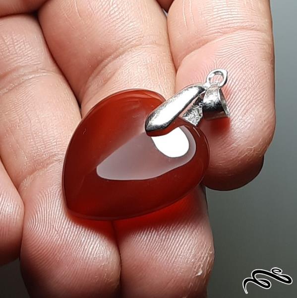 آویز عقیق سرخ خوشرنگ اصل معدنی