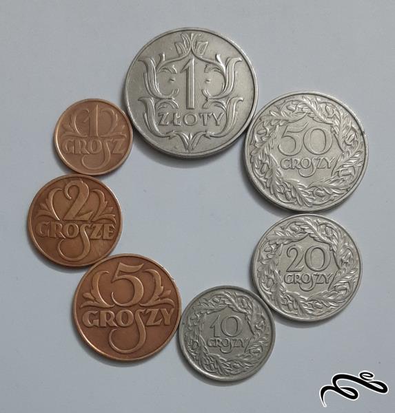 ست کامل سکه های قدیم لهستان
