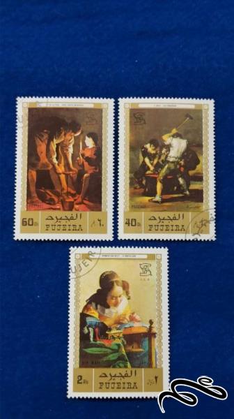 3 تمبر تابلویی عربی (فجیره) (کد 57)