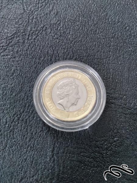 سکه 1 پوند انگلیس 2018 بانکی با کپسول
