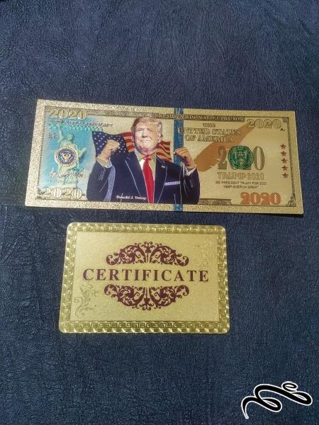 اسکناس اب طلا پریزیدنت ترامپ 2020 اورجینال