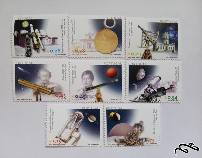 پرتغال ۲۰۰۲ ارزش اسمی تمبرها (یورو) سری ستاره شناسی