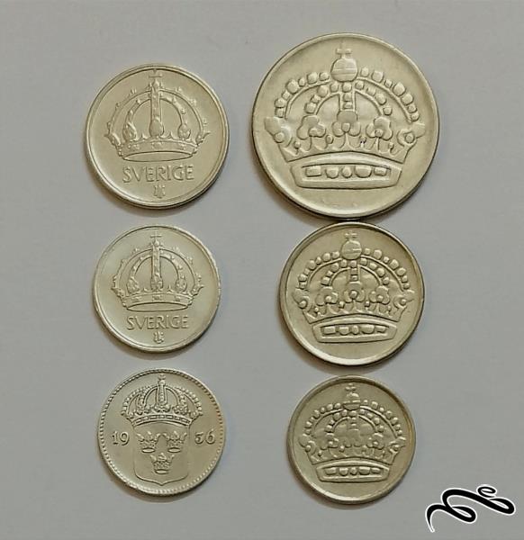 ست سکه های نقره پادشاهی سوئد