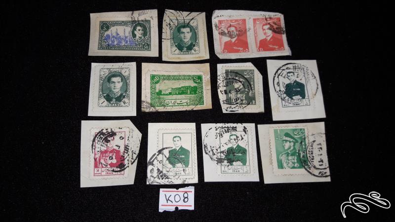 K08 * مجموعه تمبر بریده از پاکت ( لت ) اوایل پهلوی دوم