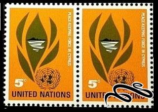 2 تمبر U N Peace-keeping Force in Cyprus باارزش 1965 سازمان ملل نیویورک (94)3+