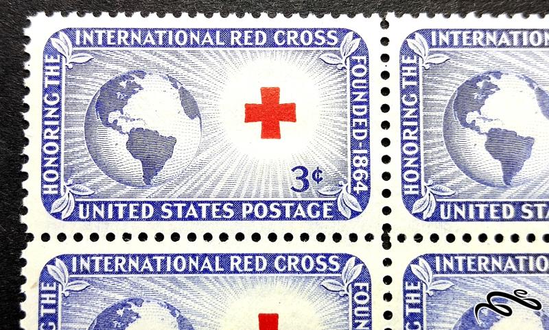 صلیب سرخ! بلوک ارزشمند آمریکا 1952 میلادی!