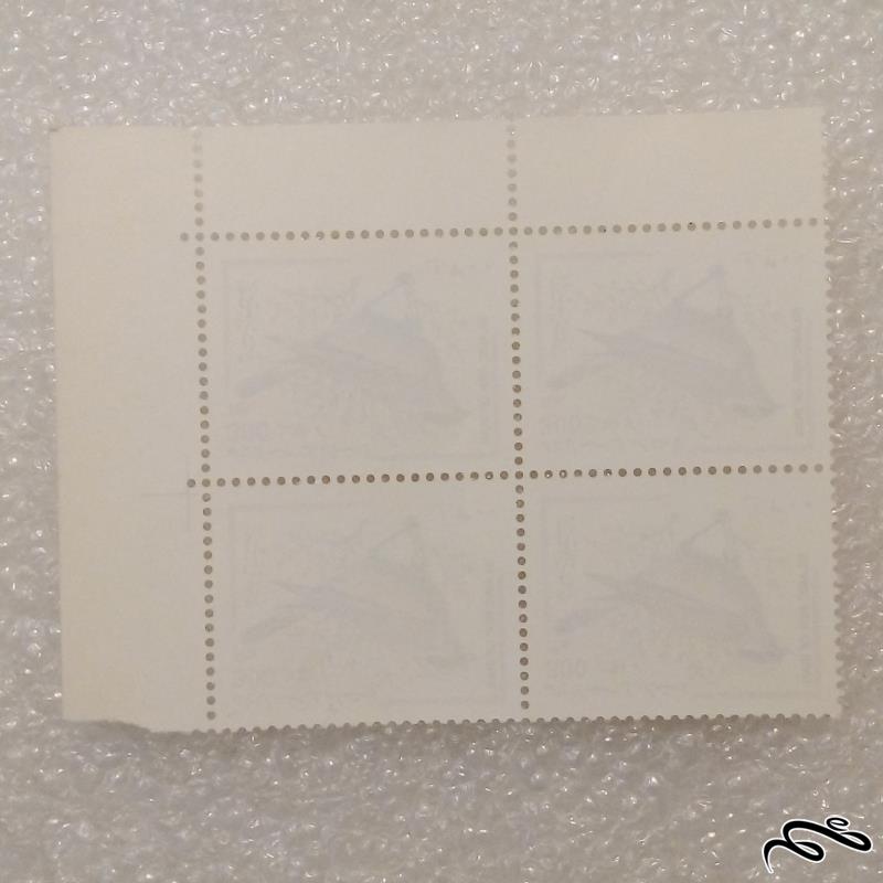 بلوک تمبر گوشه ورق 300 ریال پرنده پشت سرخ (12)+