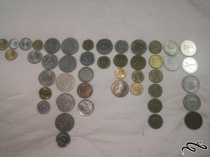 مجموعه 45 تایی سکه های جمهوری کیفیت در حد بانکی