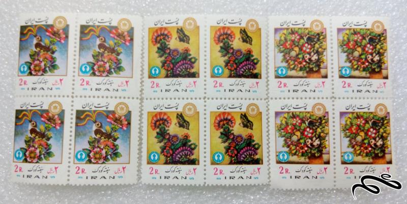 3 بلوک تمبر 2535 پهلوی.هفته کودک (82)F+