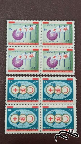 بلوک سری کامل تمبر صلیب سرخ  1348 پهلوی