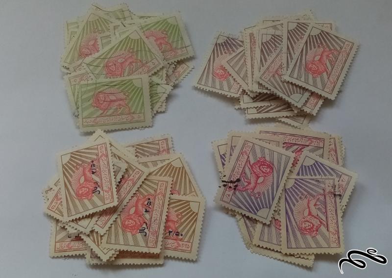 100عدد تمبر شیر و خورشید(قیمت کتاب 350 هزار تومان)