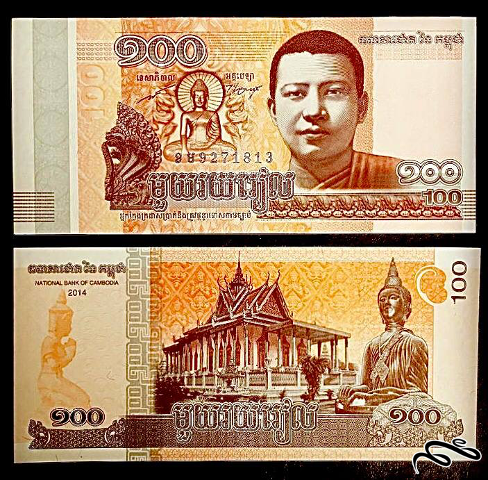تک برگ اسکناس بانکی 100 ریل کامبوج
