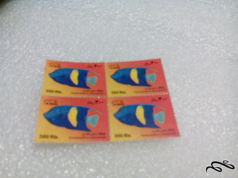 بلوک تمبر زیبای ماهی لکه زرد (84)+