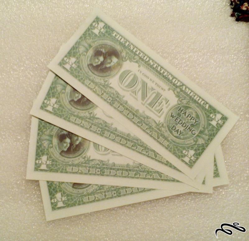 4 برگ طرح اسکناس 1 دلار . فانتزی . (98-4) (0)