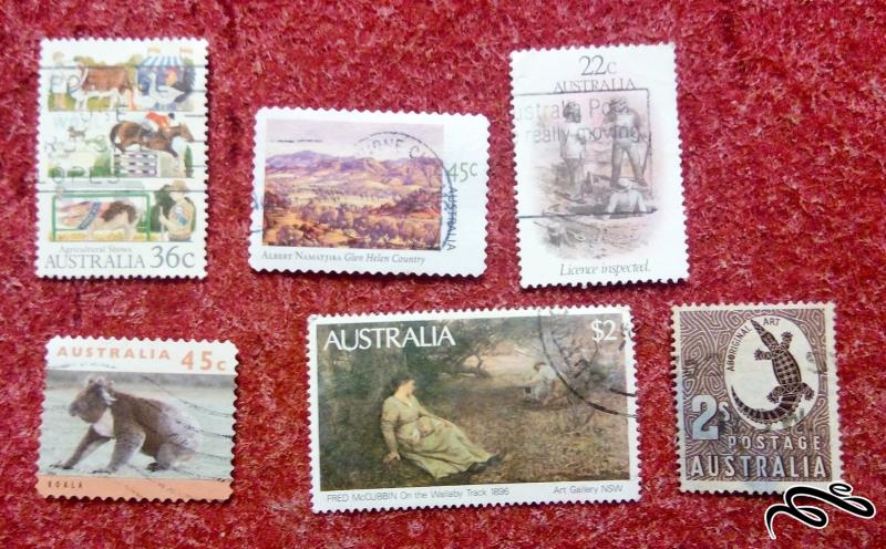 6 عدد تمبر زیبای مختلف استرالیا . ارزشمند (27)34
