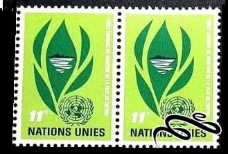 ۲ تمبر U N Peace-keeping Force in Cyprus باارزش ۱۹۶۵ سازمان ملل نیویورک (۹۴)۳+