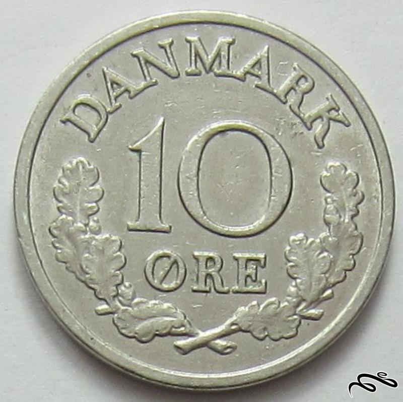 💰 سکه قدیمی 10 اوره دانمارک 🔷 ( 1968 میلادی )