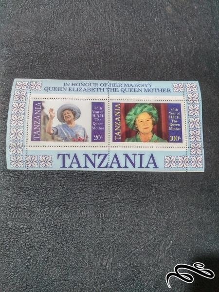 مینی شیت ملکه الیزابت چاپ تانزانیا 