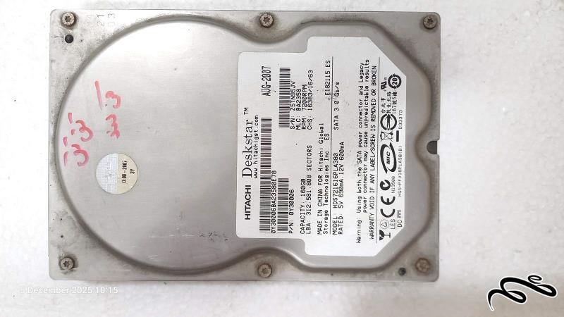 هارد هیتاچی 160 گیگابایت معیوب