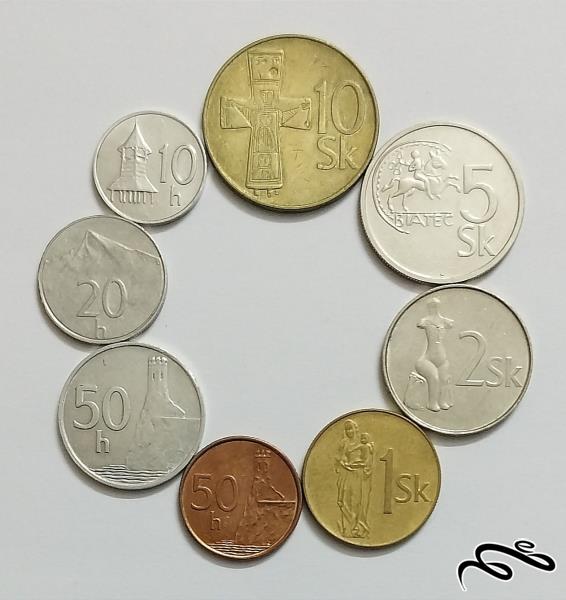 ست کامل سکه های اسلواکی