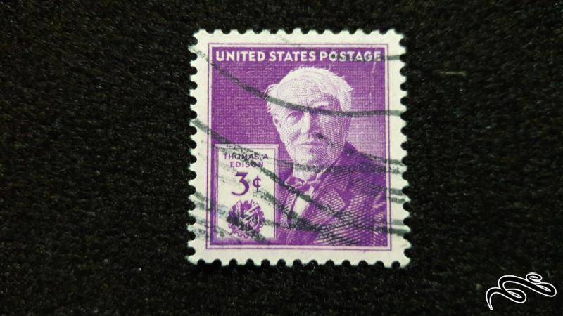 تمبر خارجی قدیمی و کلاسیک ایالات متحده آمریکا  توماس ادیسون