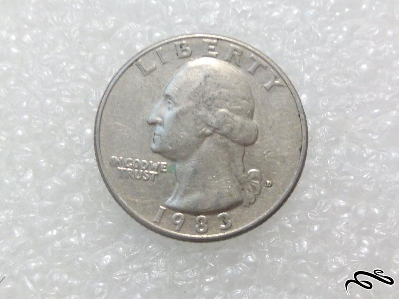 سکه زیبای کوارتر دلار ۱۹۸۳ امریکا (۳)۳۶۰