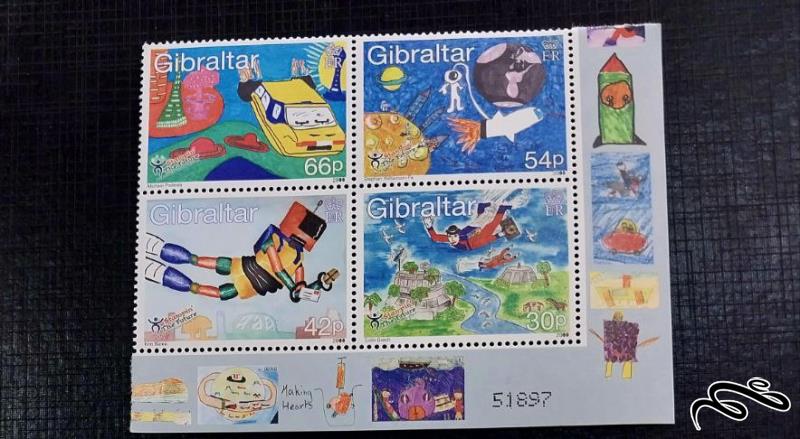 جبل الطارق ۲۰۰۰  نقاشی کودکان ۵دلار