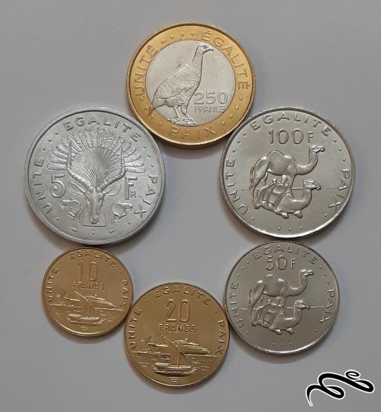 ست کامل سکه های جیبوتی