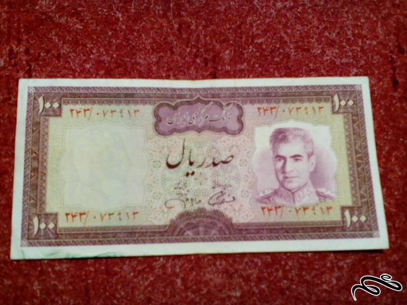 تک اسکناس زیبای 100 ریالی پهلوی . کیفت عالی (101)