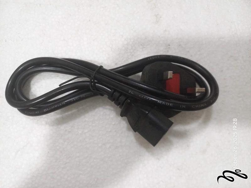 کابل برق سه شاخه فیوزدار پاور کیسی 110cm