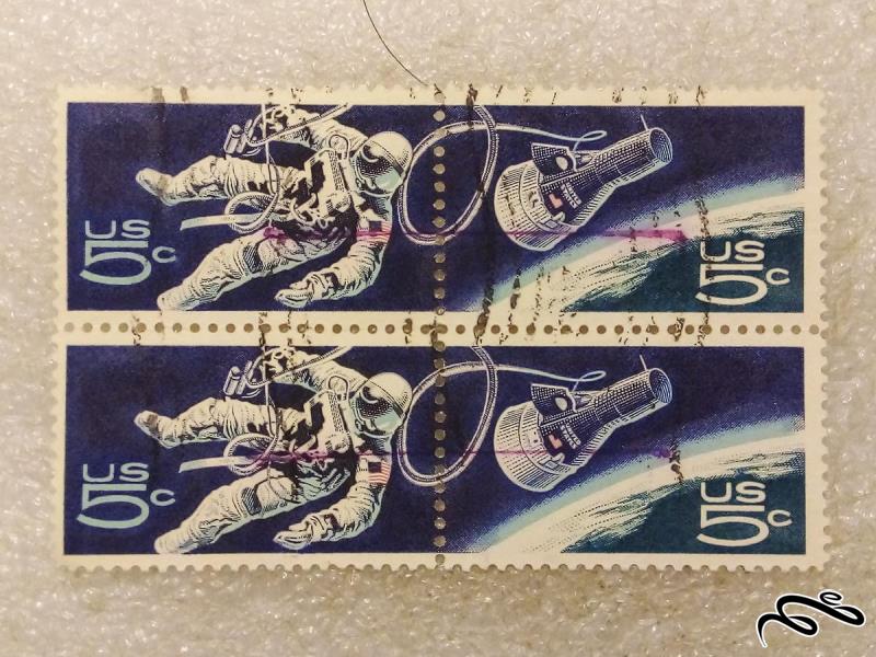 بلوک تمبر باارزش قدیمی ۵ سنت امریکا . فضایی . باطله (۰۰۴)