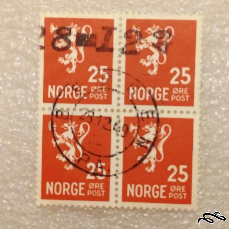 تمبر قدیمی باارزش 1949 نروژ . نماد . باطله (93)4