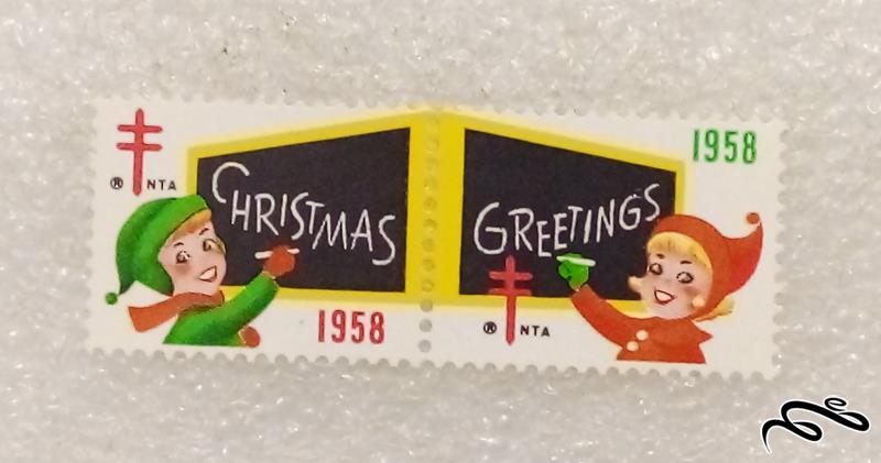 2 تمبر ارزشمند کریسمس 1958 آمریکا (95)1+