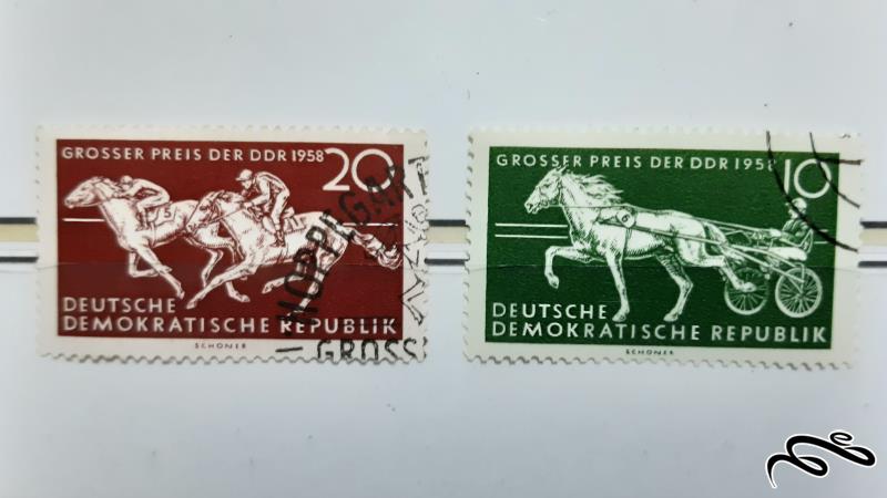 سری تمبر اسب دوانی - آلمان 1958