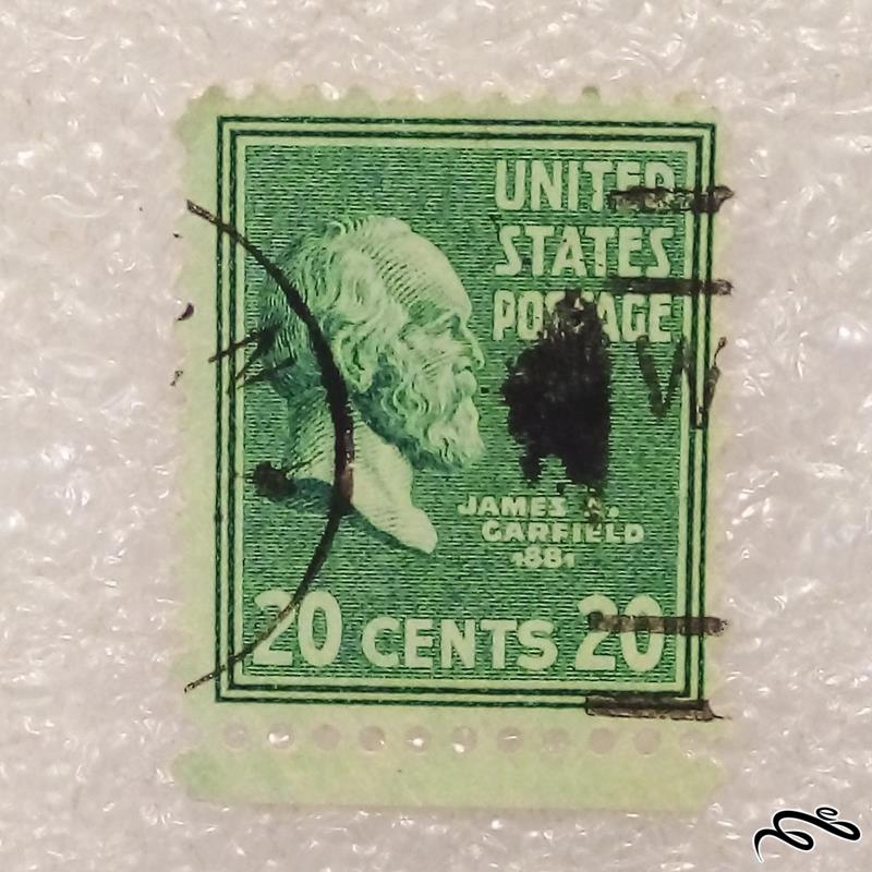 تمبر باارزش قدیمی 20 سنت امریکا جیمز کارفیلد . باطله (96)2