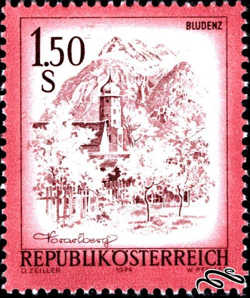 تمبر زیبای کلاسیک ۱۹۷۴ باارزش Landscapes of Austria اتریش (۹۴)۴
