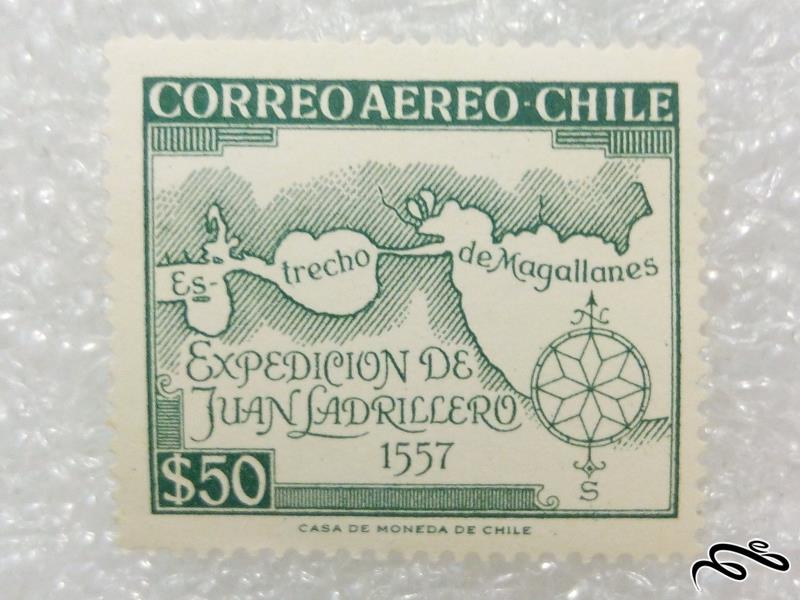 تمبر قدیمی و ارزشمند نقشه شیلی (98)4 F